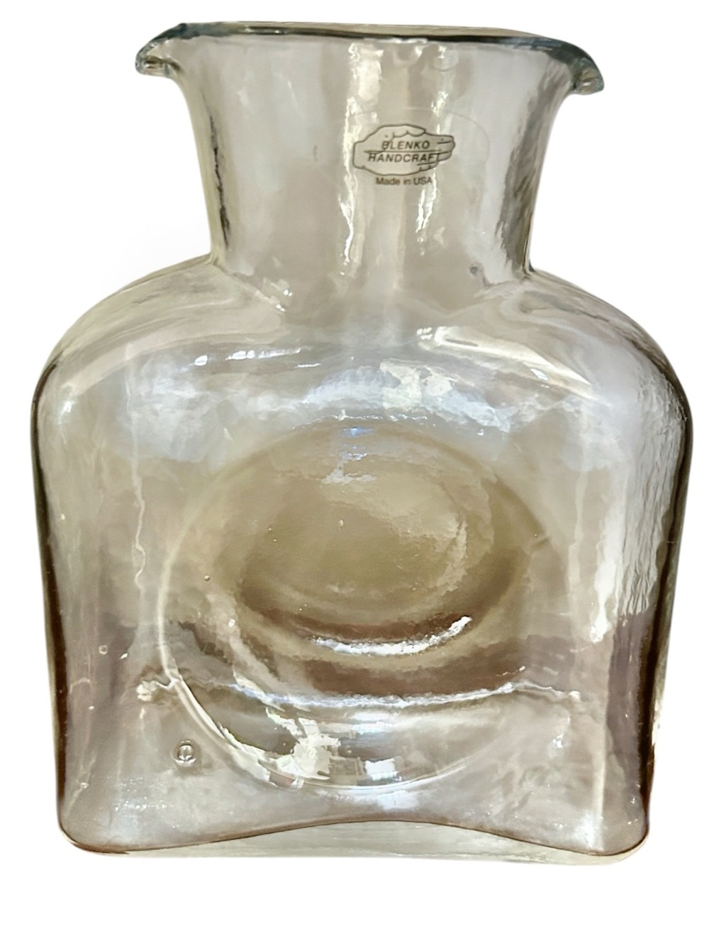 Blenko Smokey Grey Glass Square-Shoulder Vase